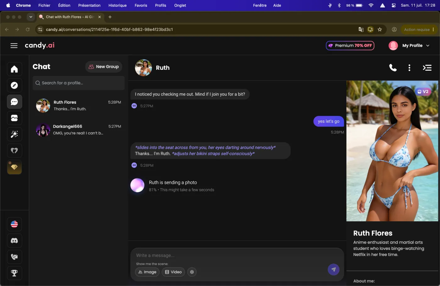 A real Candy.ai chat